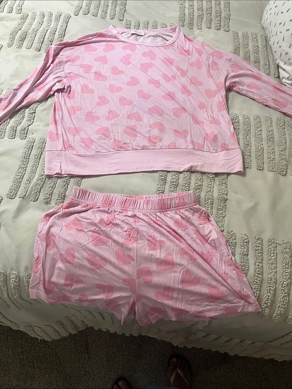 Pink Lily Pink Heart Two-Piece Pajama Set